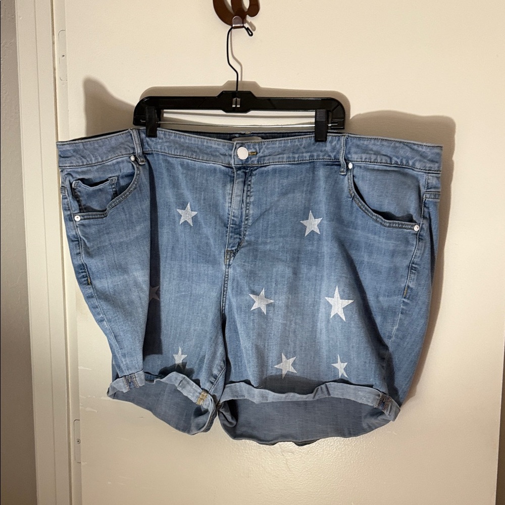 Lane Bryant Light Blue Star Jean Shorts